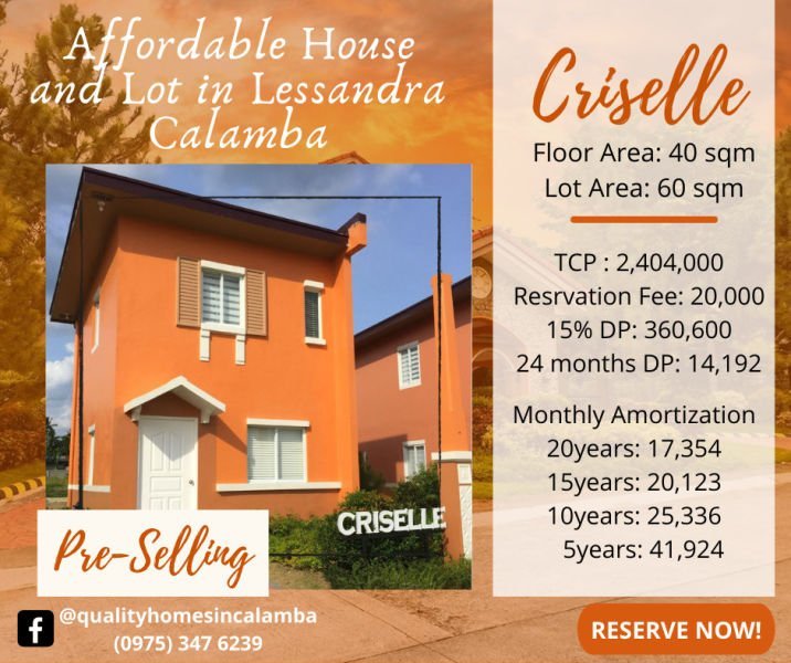 AFFORDABLE HOUSE AND LOT in CALAMBA - Criselle Lessandra