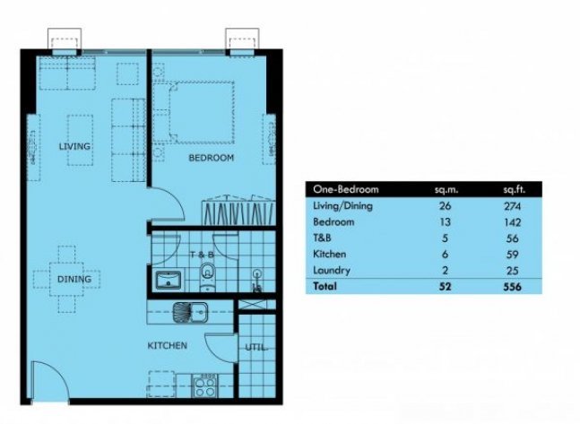 79 sqm, 1 bedroom, furnished unit in Celadon Park for sale
