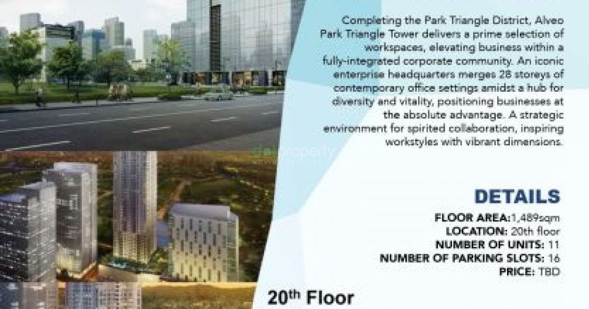 Office For Lease Alveo Park Triangle Tower In Taguig. 📌 Commercial For 