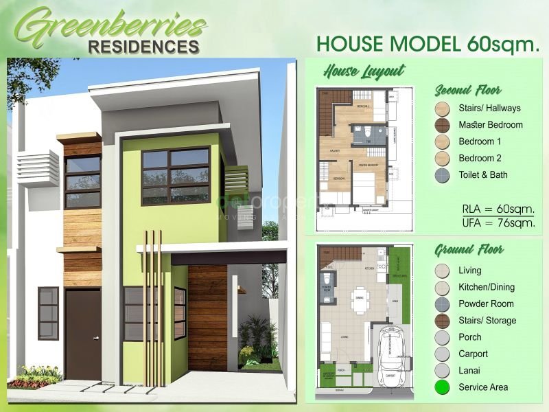 2 Storey Single Attached House With 3 Bedroom In Greenberries